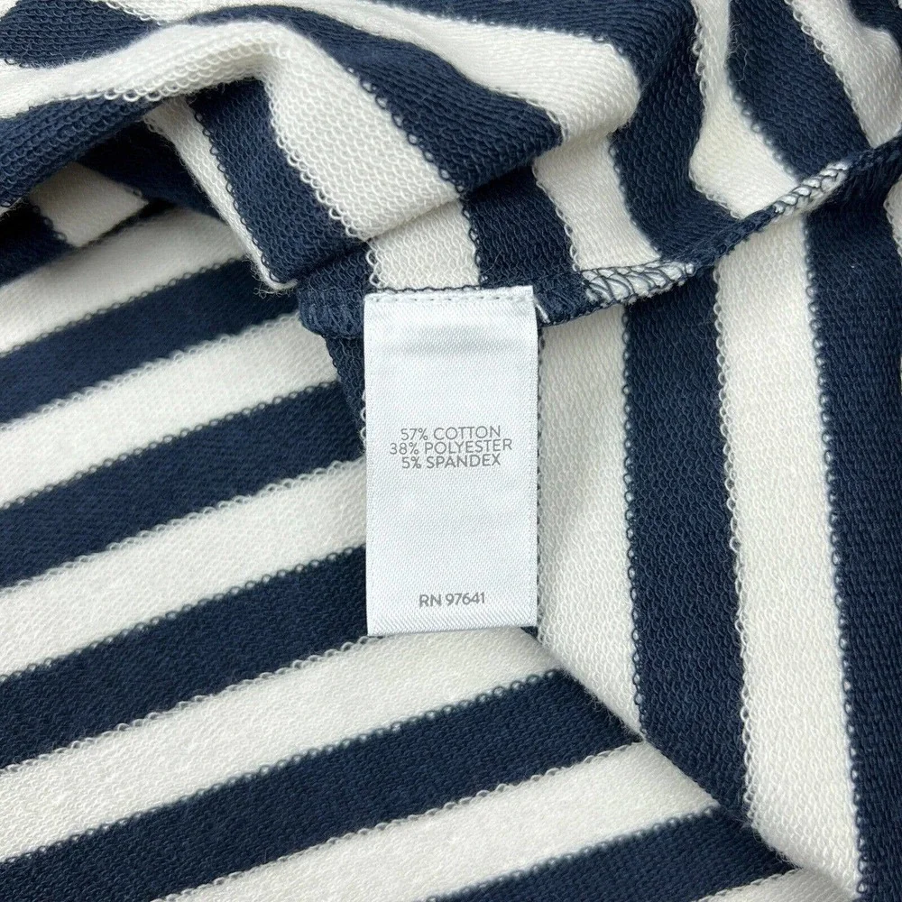J Jill Sweater Womens Extra Large Petite‎ Blue Striped Long Sleeve V Neck Knit
